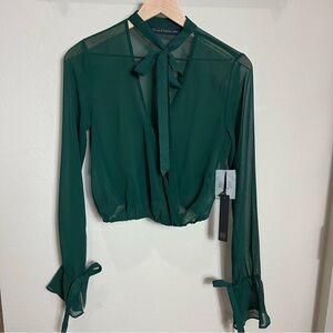 House of Harlow 1960 Green Sheer Blouse